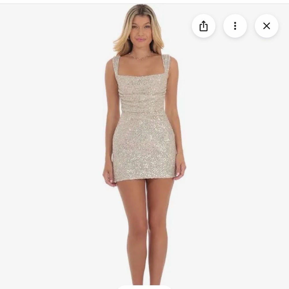 Lucy in the Sky Glittering Silver Mini Dress